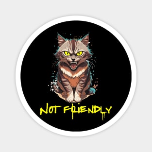 Not Friendly - funny angry  Cat Magnet